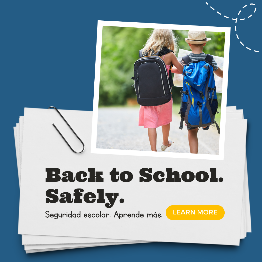 back to school. safely. back to school. safely.