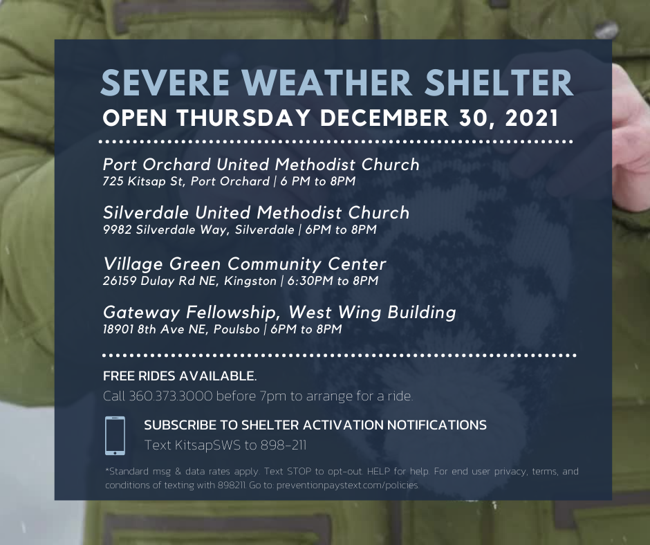 Severe Weather Shelter open Dec. 30