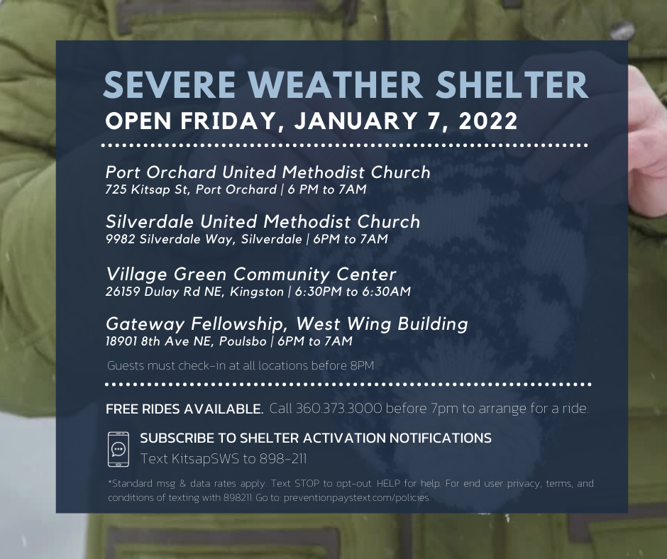Severe Weather Shelters open Jan 7