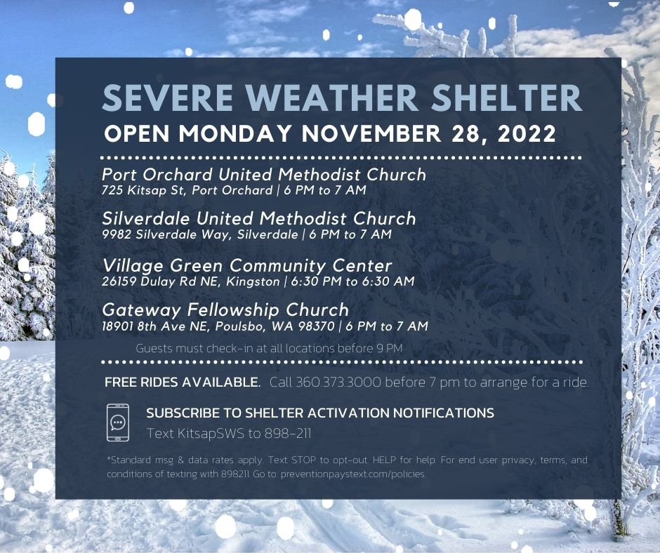 Shelters open Nov 28