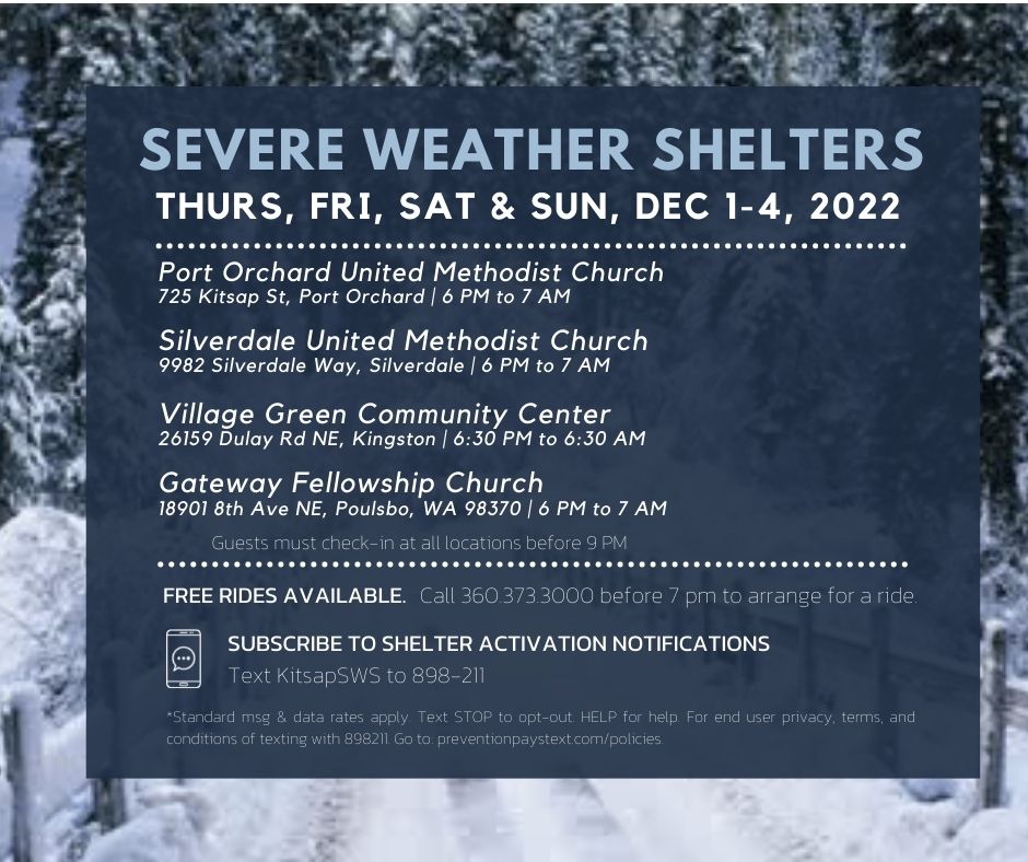 Shelters open Dec. 1-4