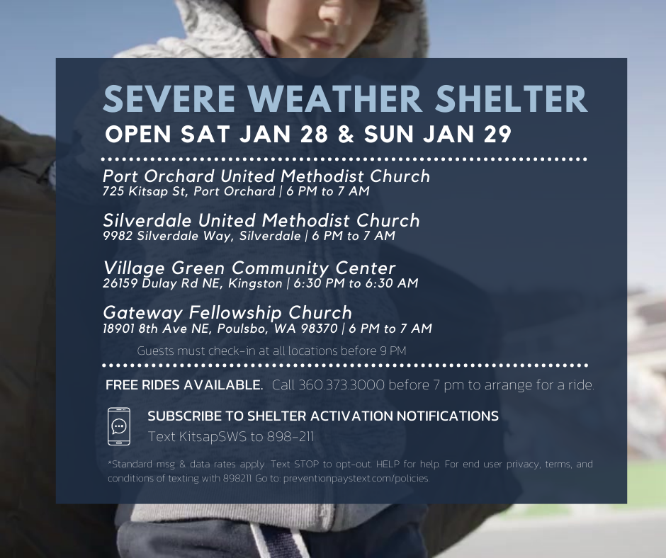 Shelters open Jan 28 & 29