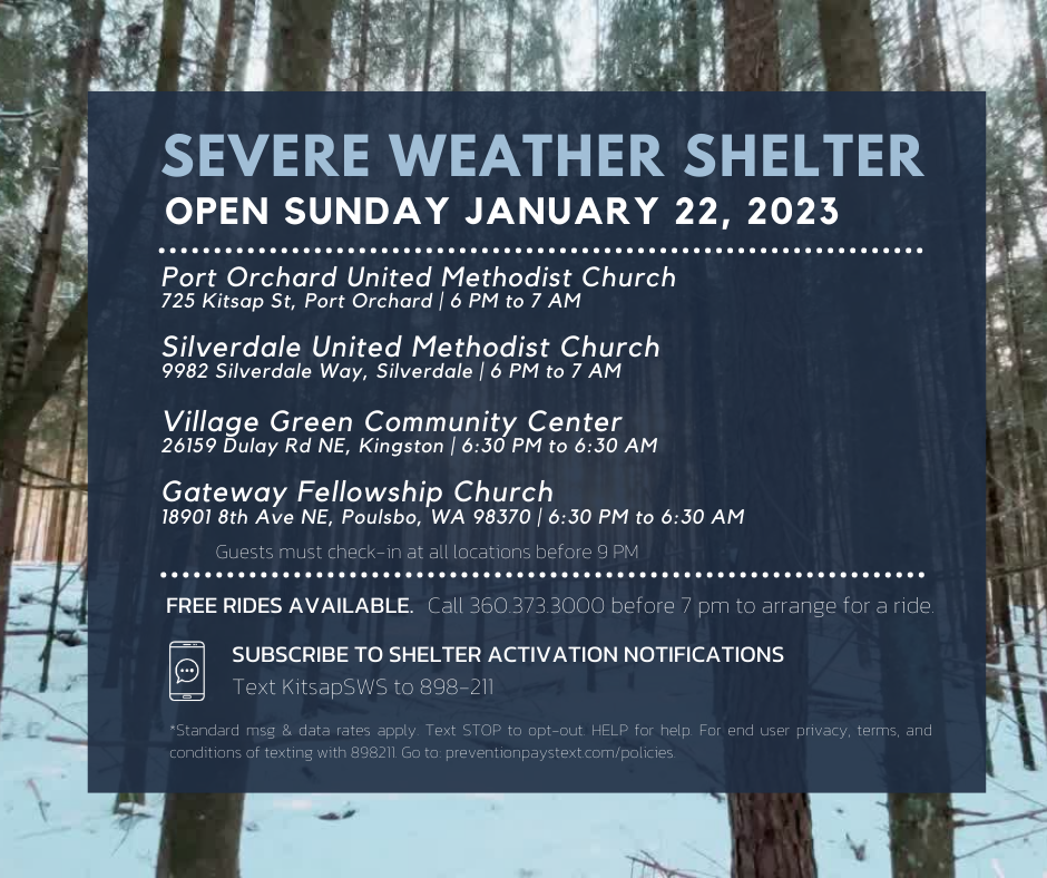 Severe Weather Shelters open Jan. 22