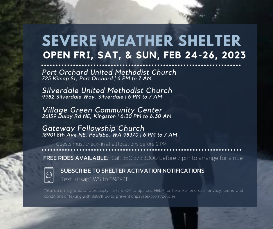 Shelters open Feb 24-26