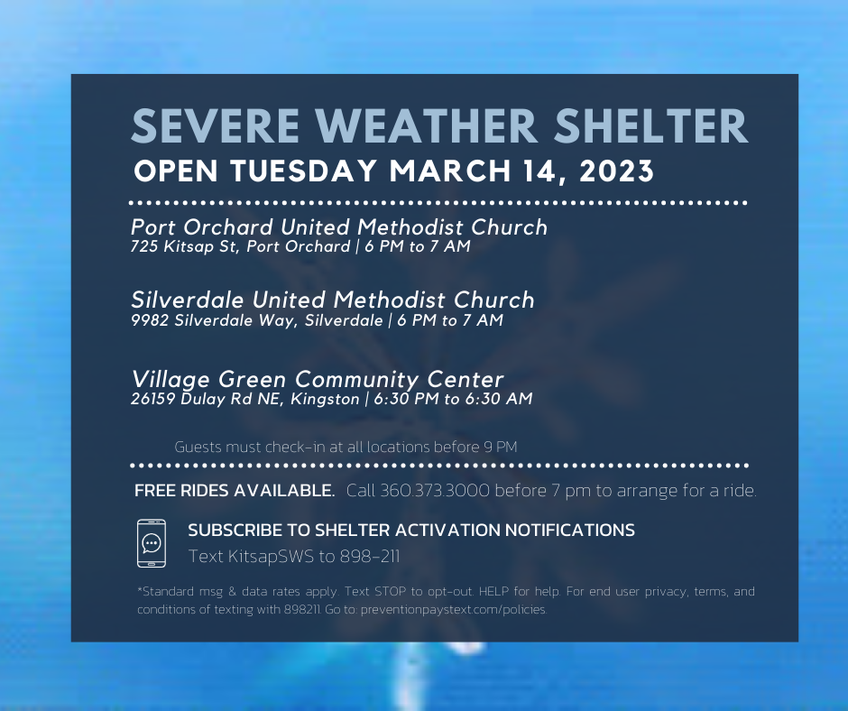 Shelters open March 14
