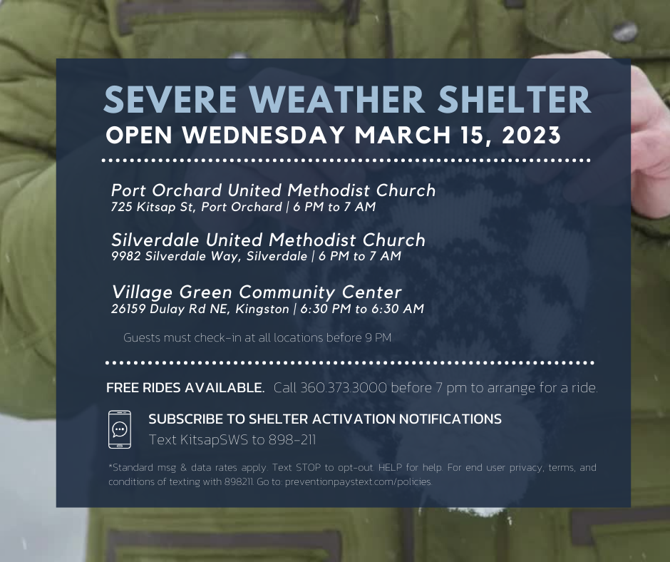 Shelters open March 15