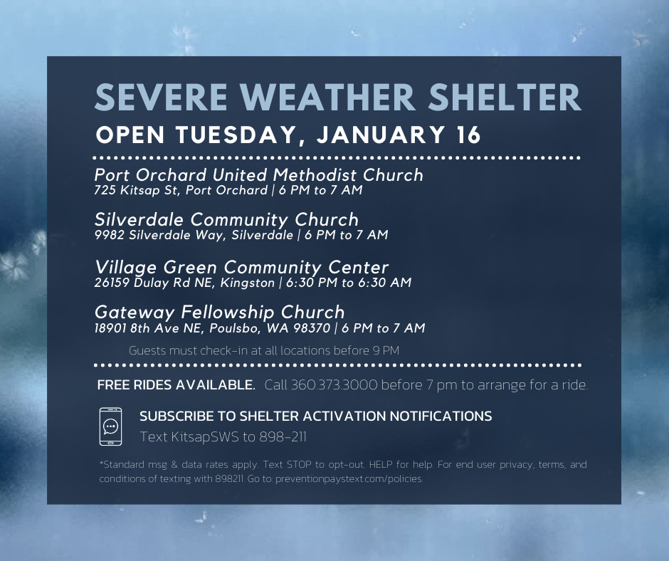 Shelters open Jan 16