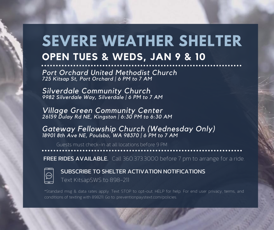 Shelters open Jan 9 & 10