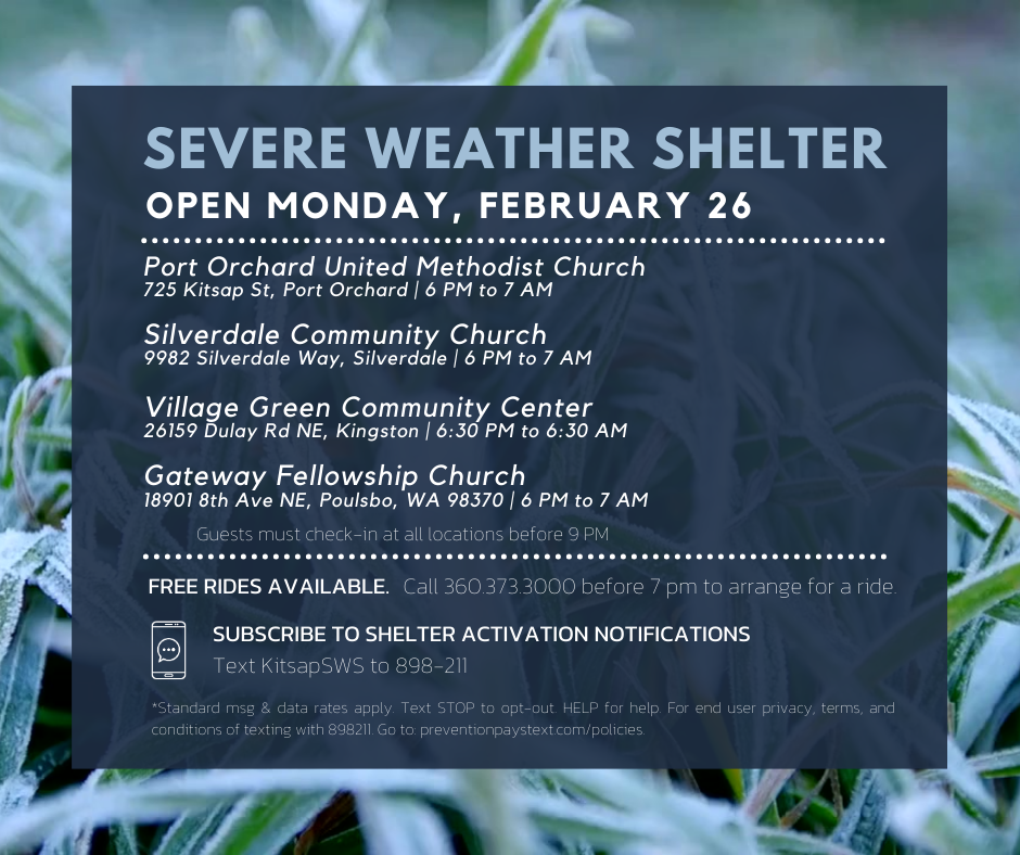 Shelters open February 26