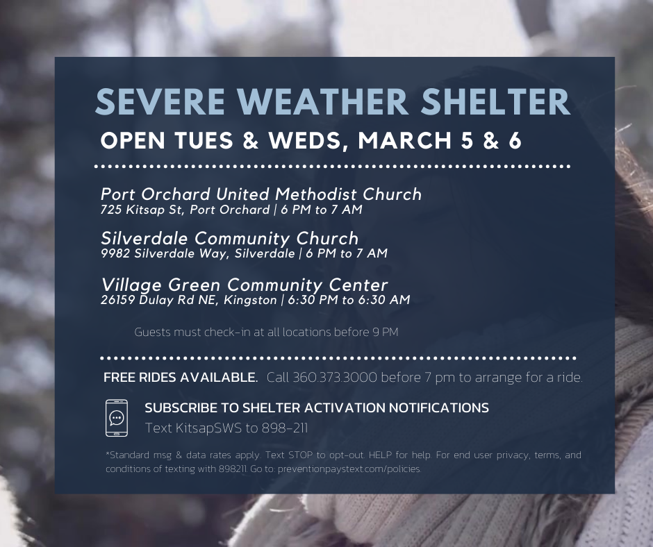 Shelters are open March 5 & 6