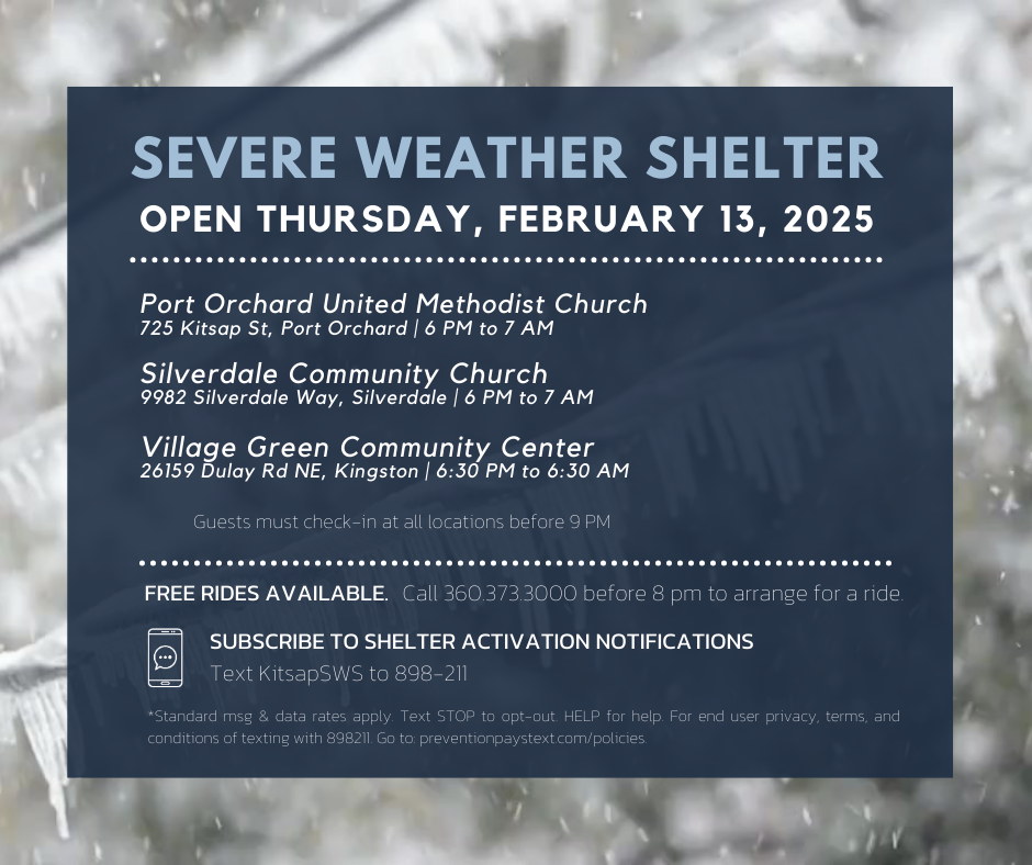 Severe Weather Shelters open Thurs night