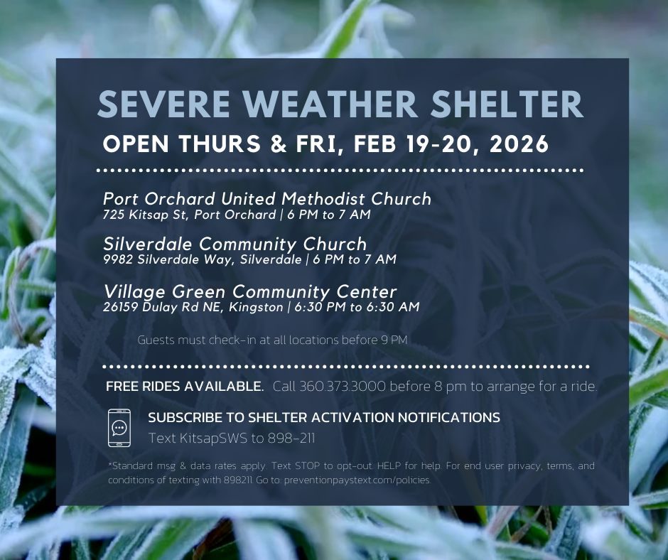 Severe Weather Shelters open Feb 19 and 20